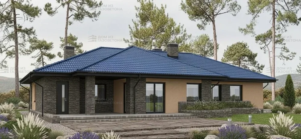 Проект Одноэтажный дом 19 на 14, 174 м2